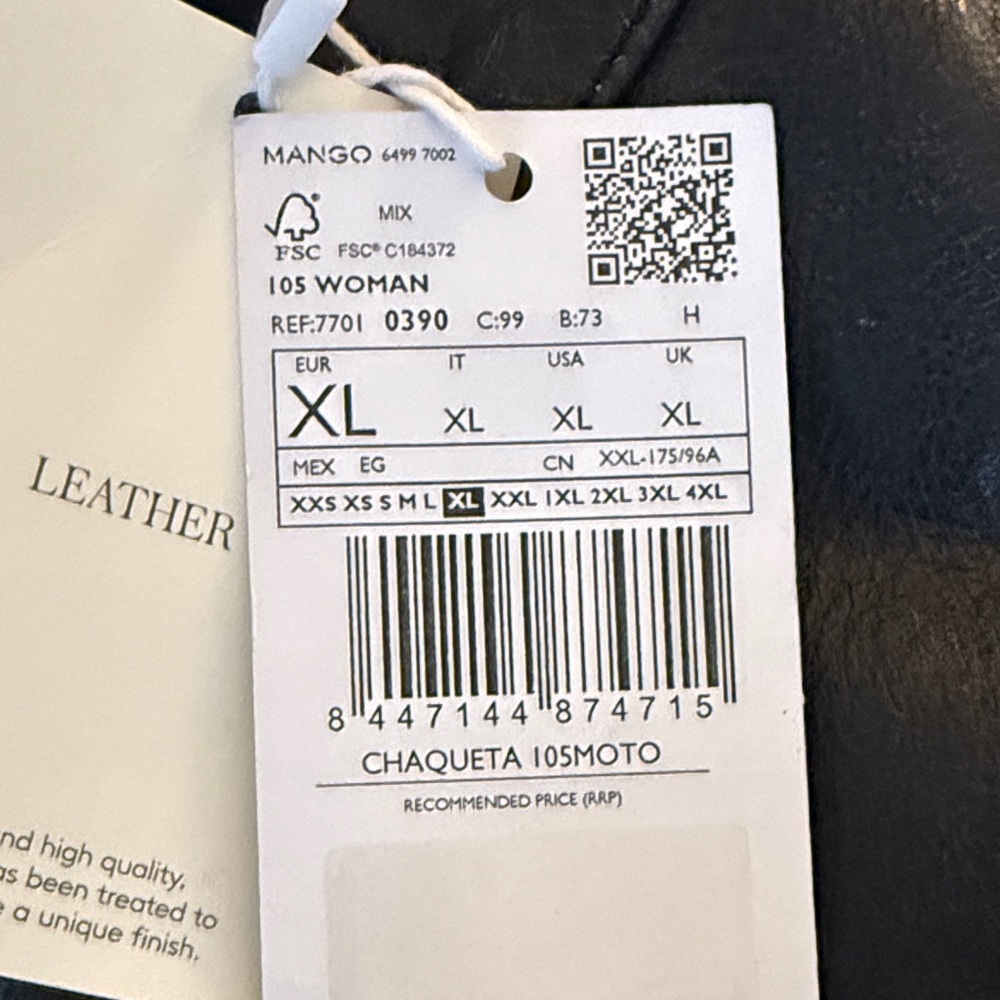 Mango Black Leather Jacket - Picture 7 of 7